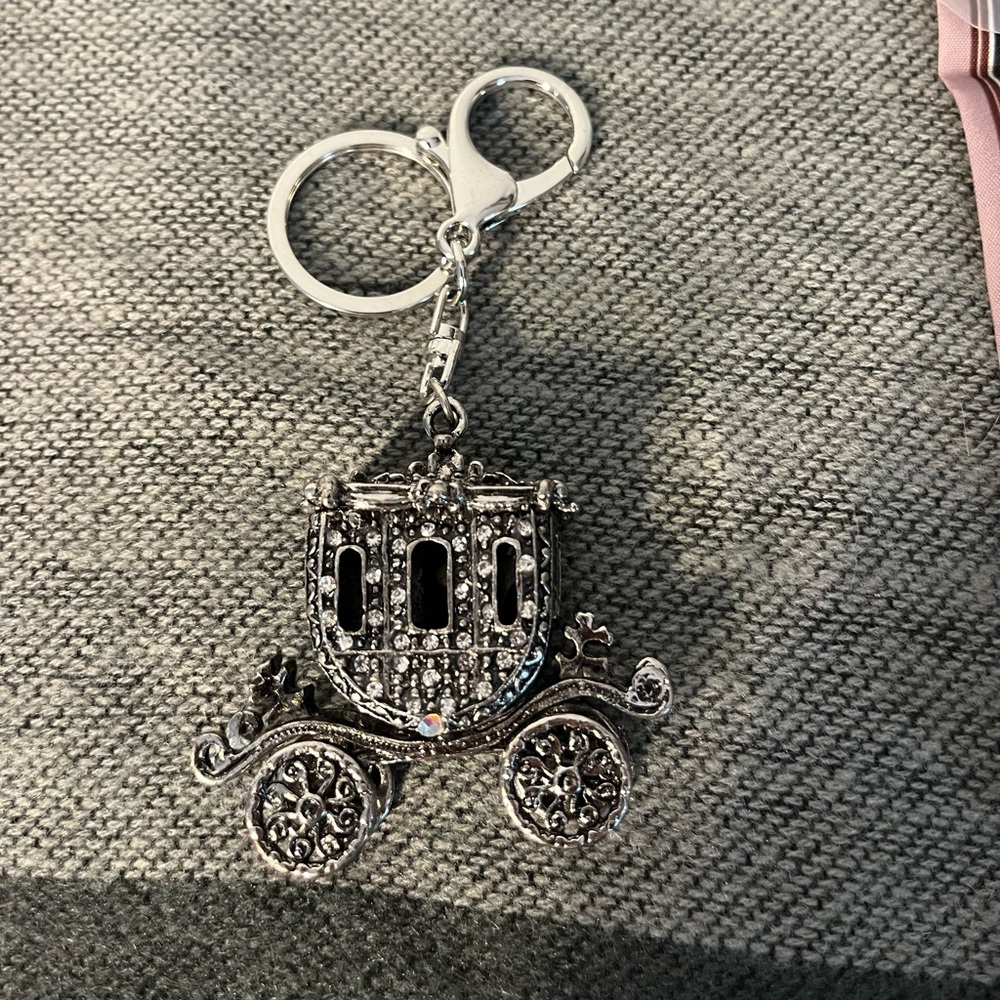 Silver Carriage Bag Charm